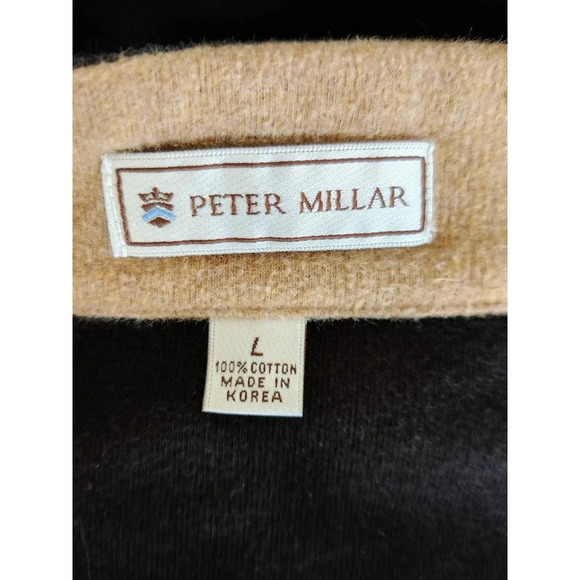 Peter Millar Pullover Black Long Sleeve Sweatshirt 1/4 Zip Size L 100% Cotton - Picture 5 of 6